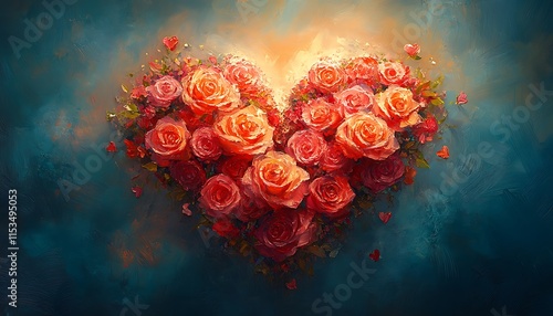 Wallpaper Mural Beautiful Heart-Shaped Flower Arrangement for a Romantic Valentine’s Day Gesture. Torontodigital.ca