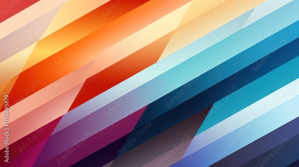 Obraz premium Vibrant Diagonal Stripes Abstract Art