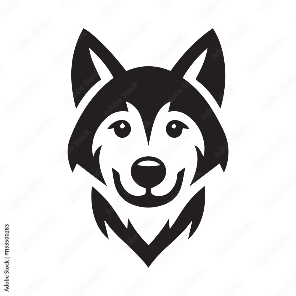 Cute Black and White Cartoon Dog Illustration Cute Black and White Cartoon Dog Illustration