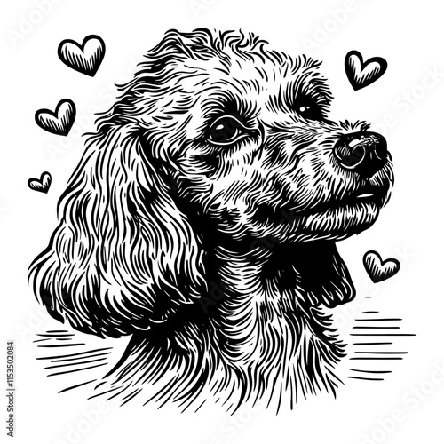 dog with hearts nature valentines day wedding vector heart love