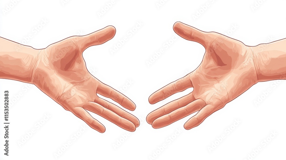 Two Outstretched Hands Ready for Connection and Support Two Outstretched Hands Ready for Connection and Support