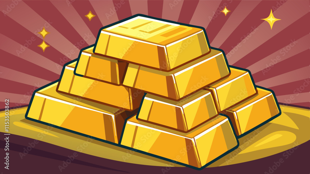 Stack of gold bars in various arrangements, symbolizing wealth, investment, and financial security. Stack of gold bars in various arrangements, symbolizing wealth, investment, and financial security.