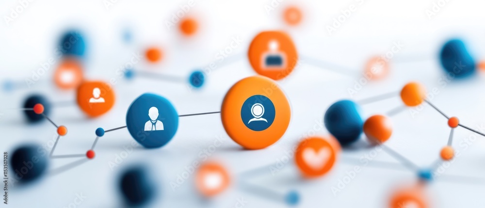 Naklejka premium Innovative networking event showcasing professional leaders in a digital environment focused on collaboration and growth