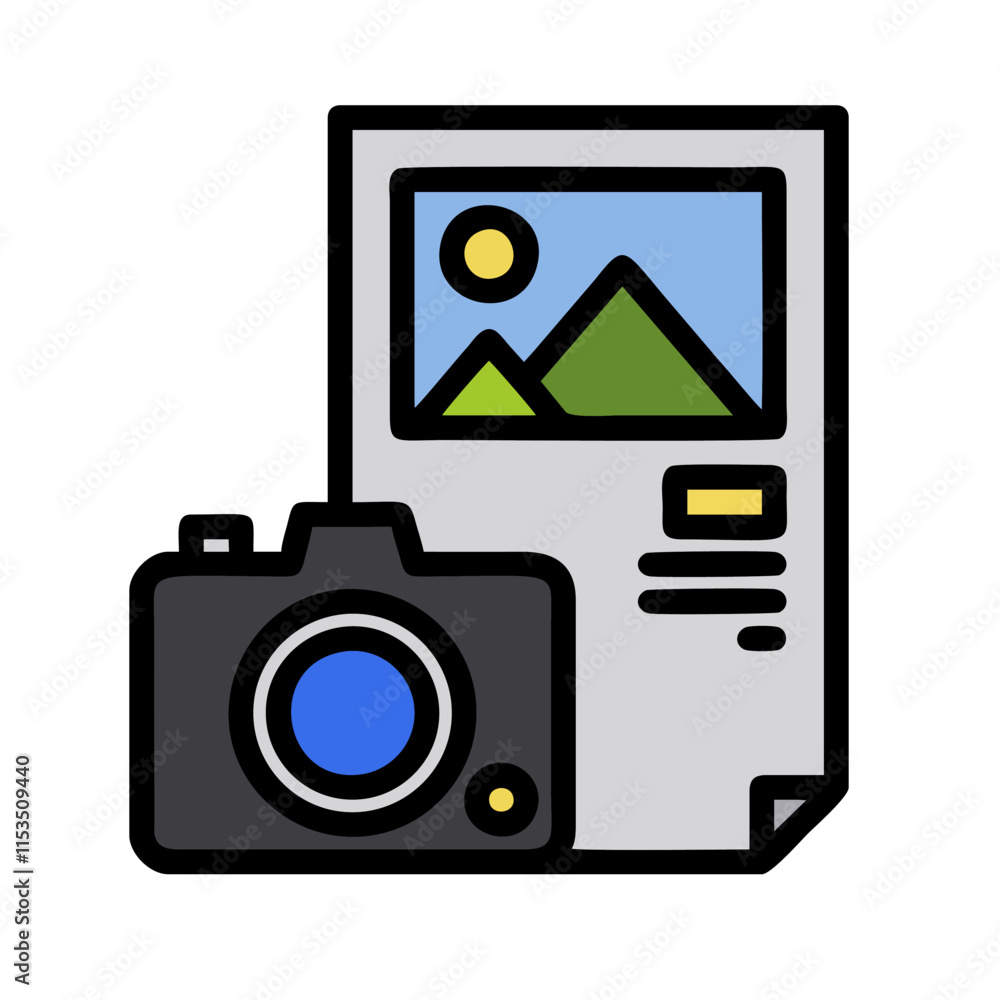 camera icon on button