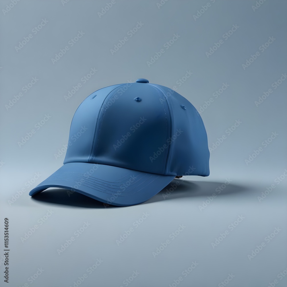 Fototapeta premium Blue baseball mockup cap on a background