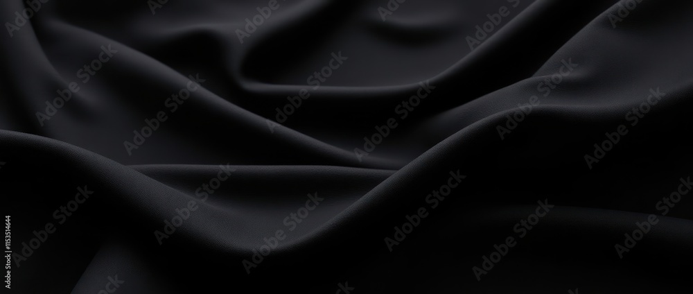 Fototapeta premium A Surface Covered in Soft Fabric Displaying Deep Black Tones
