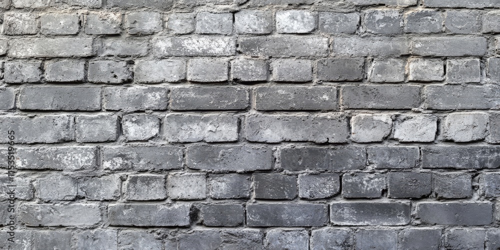 Fototapeta premium Textured old grey brick wall background showcasing the rustic charm and character of an aged grey brick wall, perfect for adding an authentic touch to various design projects.