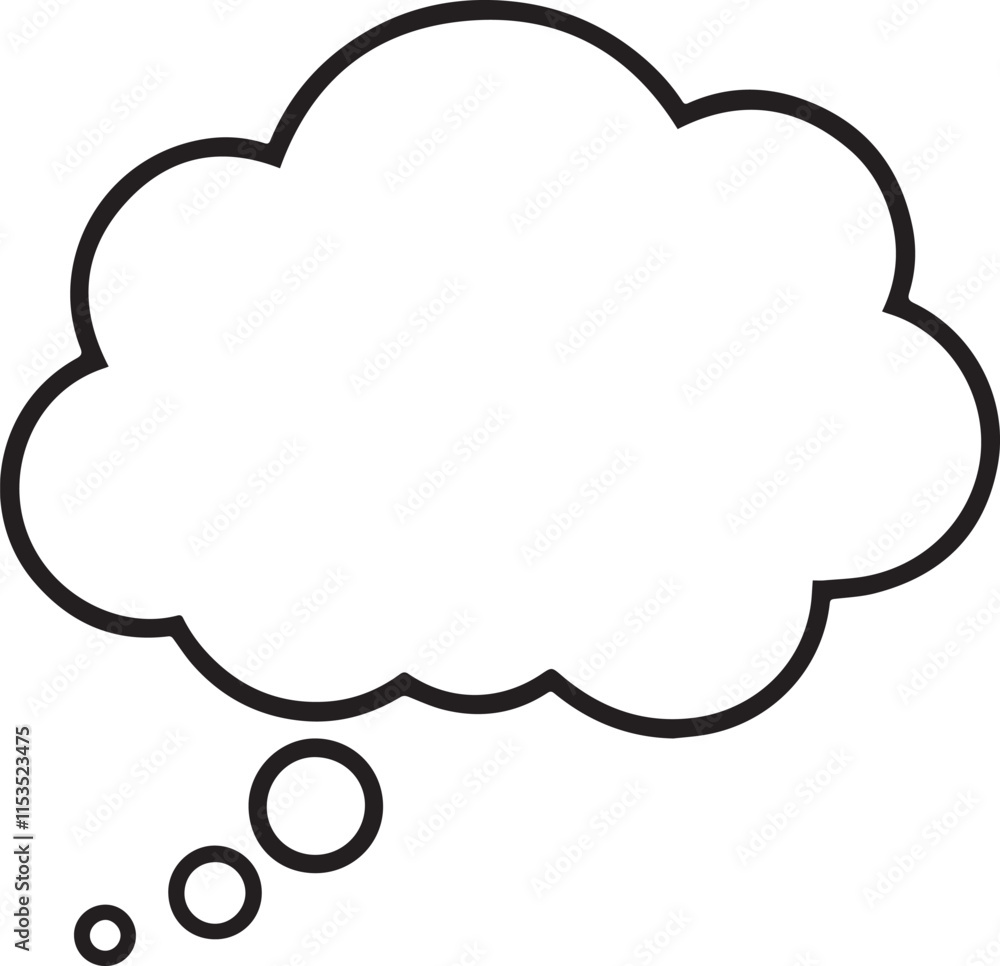 Simple black outline thought bubble graphic Simple black outline thought bubble graphic