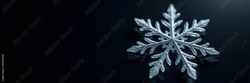 delicate snowflake isolated on dark background, black, detail, white delicate snowflake isolated on dark background, black, detail, white