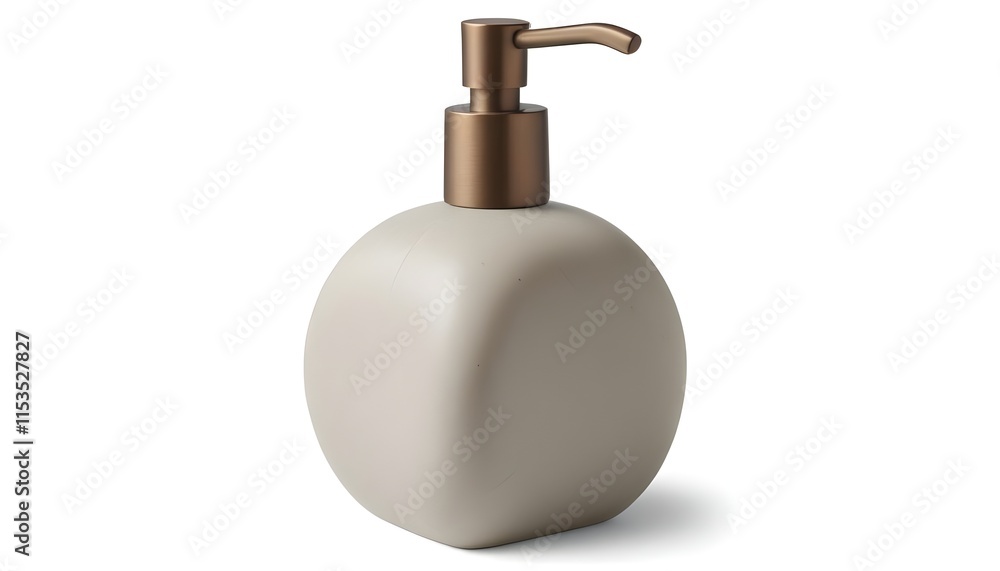 Obraz premium A gray stone soap mockup dispenser with a bronze-colored pump