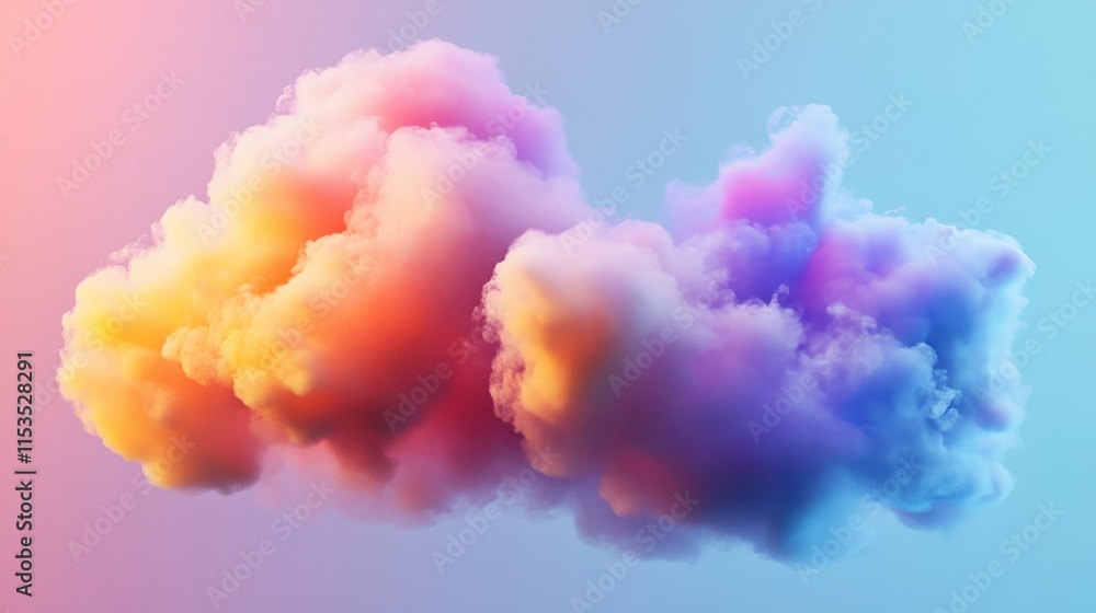 Fototapeta premium Colorful Cloud Formation with Soft Pastel Hues in Artistic Display