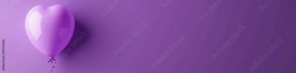 Purple balloon tied with ribbon attached to a metal ring, balloon, ribbon, decoration Purple balloon tied with ribbon attached to a metal ring, balloon, ribbon, decoration
