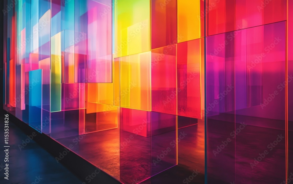 geometric shapes shifting and pulsating with vibrant neon hues. Generative AI geometric shapes shifting and pulsating with vibrant neon hues. Generative AI