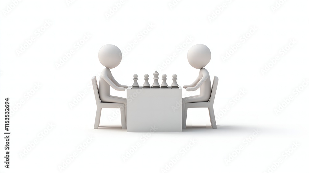 3D Stick Figures Playing Chess 3D Stick Figures Playing Chess