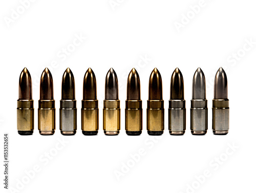 a row of bullets in a row photo