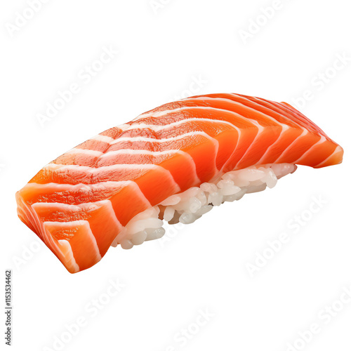 a piece of salmon sushi photo