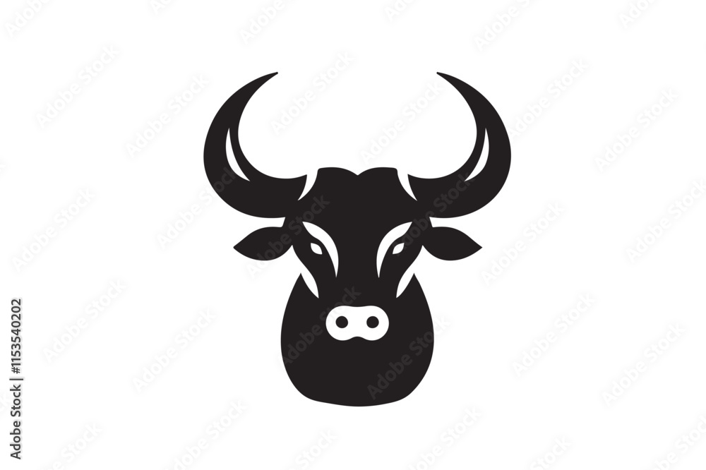 Bold Bull Head Silhouette Logo Design Bold Bull Head Silhouette Logo Design