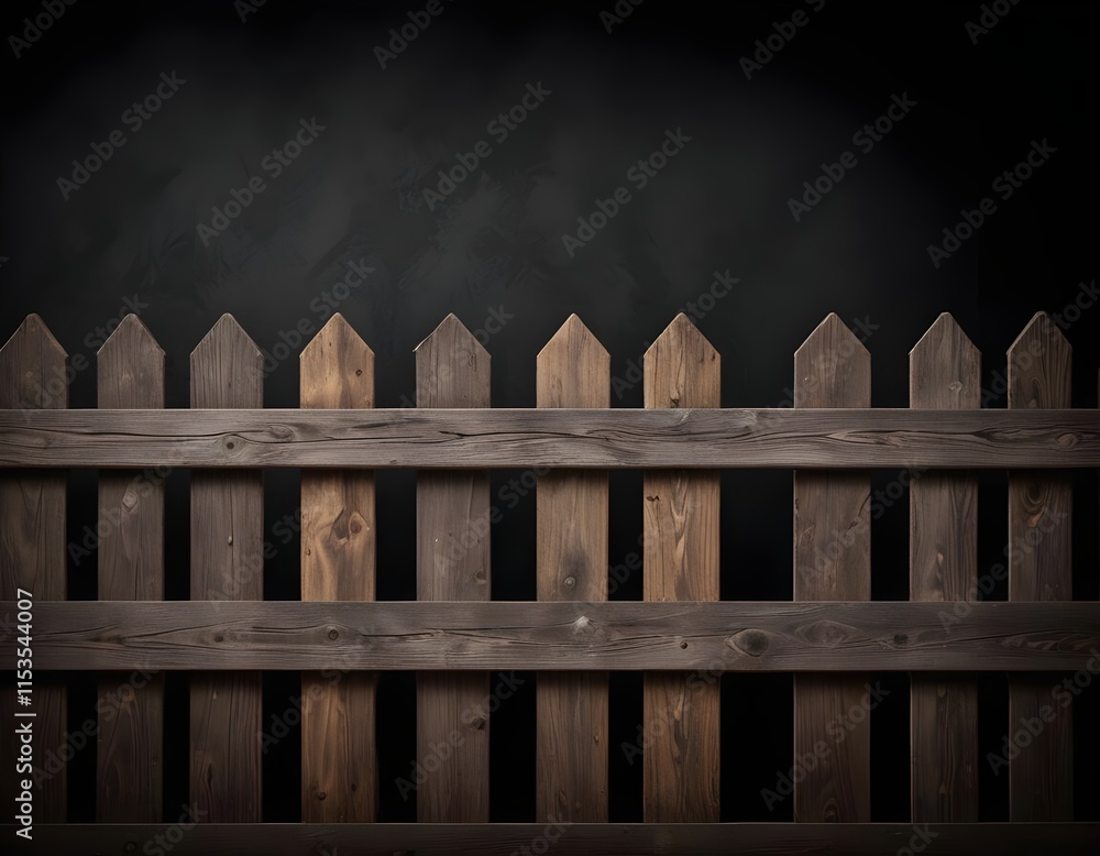 Fototapeta premium Wooden fence against a dark background