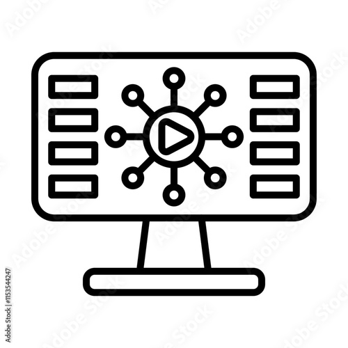 Content Distribution line icon photo