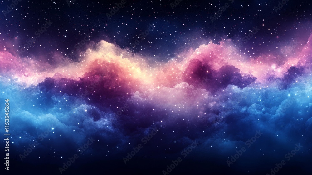 Dreamy pastel watercolor with stars and glitter details. Generative AI Dreamy pastel watercolor with stars and glitter details. Generative AI