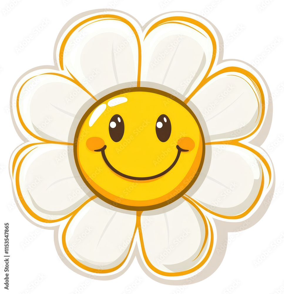 PNG Cute smile flower illustration yellow white. PNG Cute smile flower illustration yellow white.