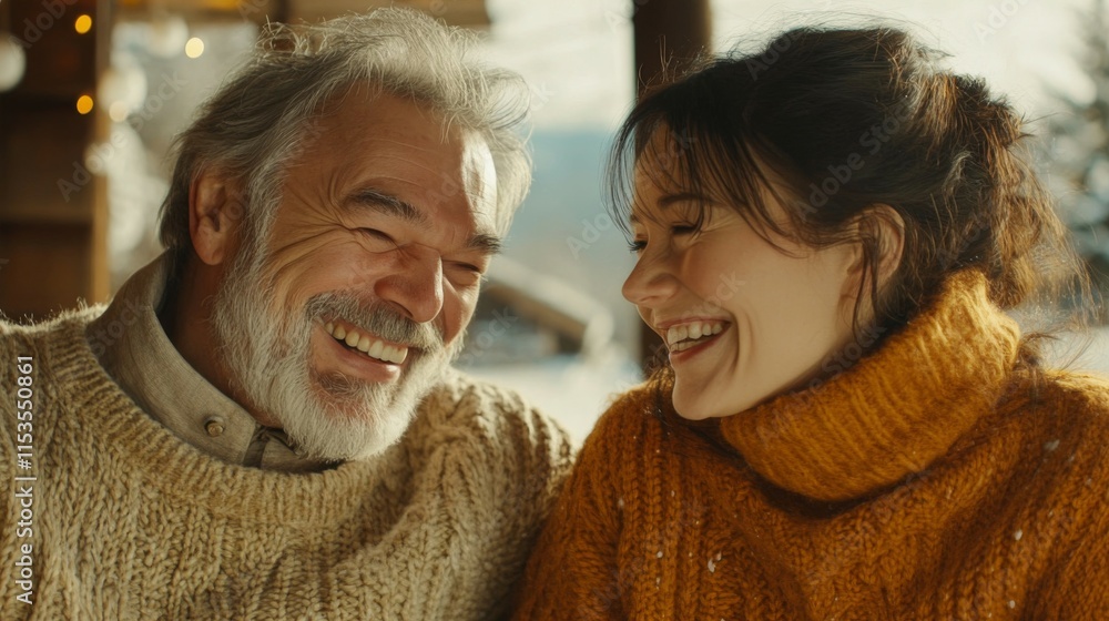 Happy elderly man and woman sharing a joyful moment together Happy elderly man and woman sharing a joyful moment together