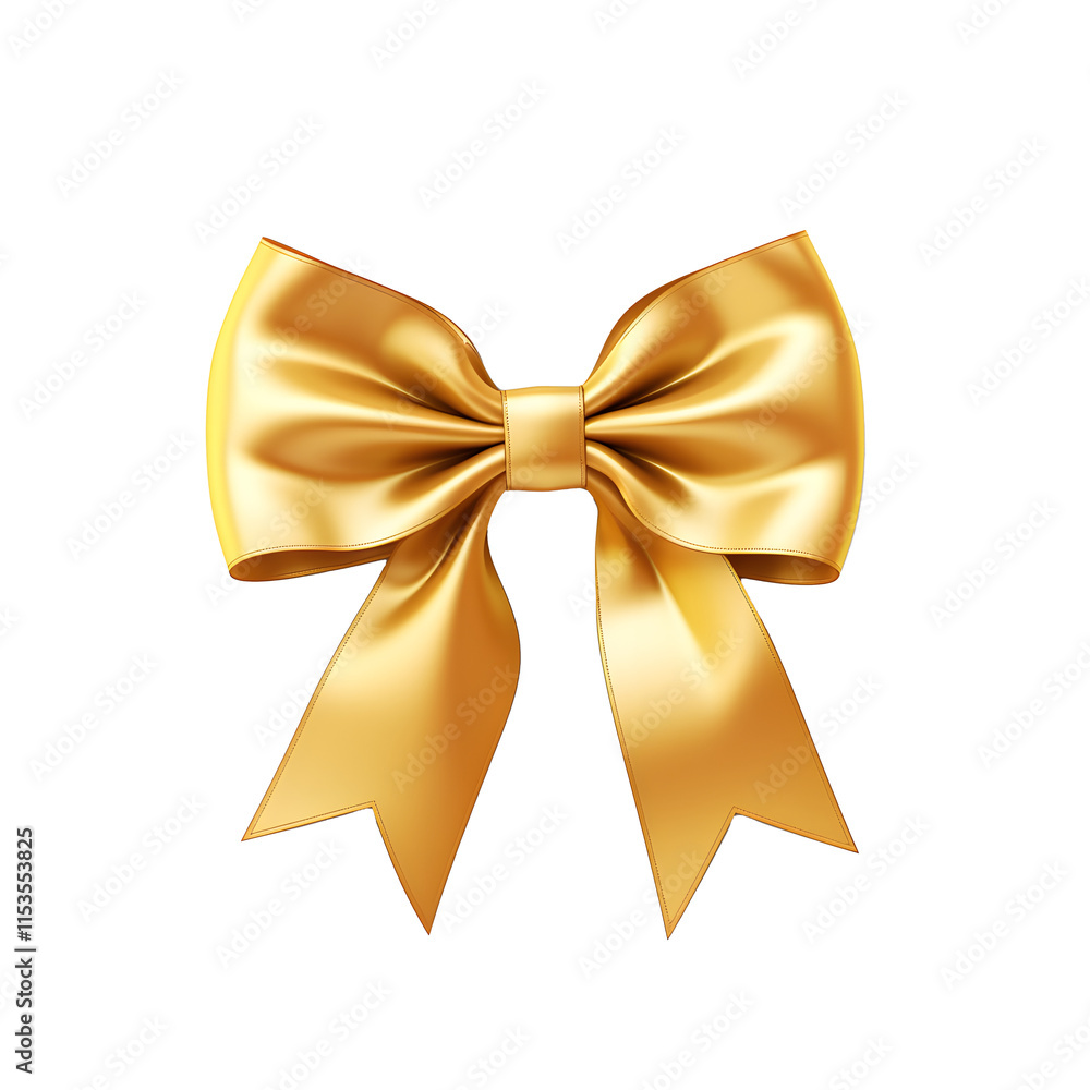 a gold bow with ribbons a gold bow with ribbons