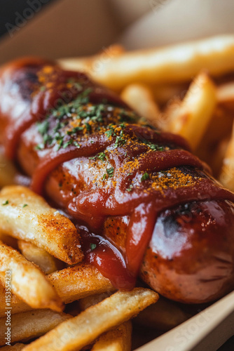 Currywurst mit Pommes