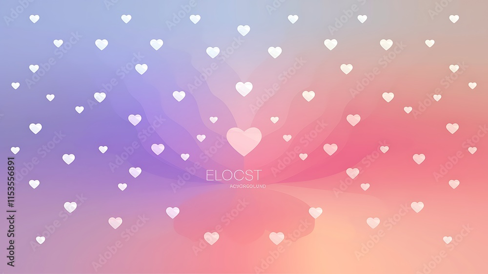 Abstract Pastel Background With Scattered Hearts Abstract Pastel Background With Scattered Hearts