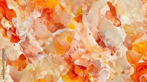 Orange and White Flower Painting Close-Up photo