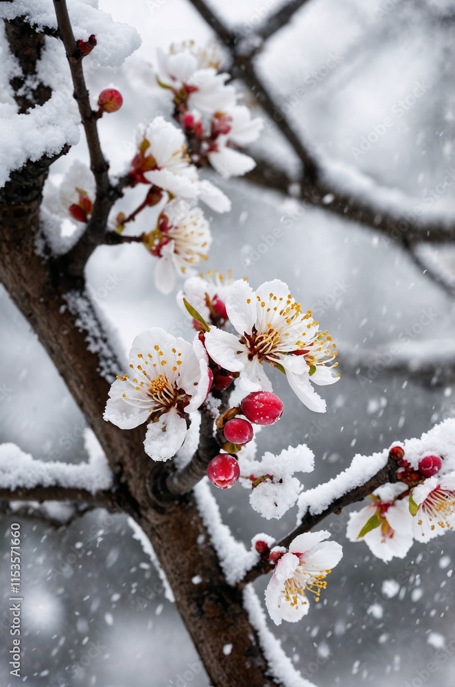 a branch of booming plum blossoms in winter a branch of booming plum blossoms in winter