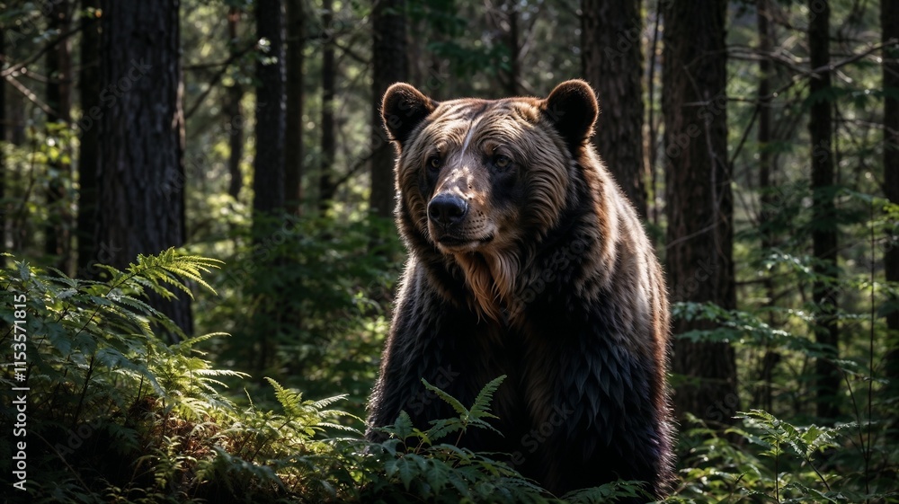 a Grizzly bear in forest a Grizzly bear in forest