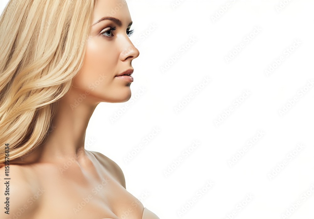 Naklejka premium 여성 모델 뷰티 화보 화장품 여자 메이크업 얼굴 모델