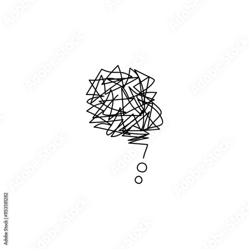 overthinking scribble Illustration 