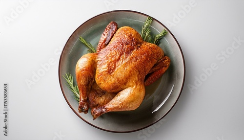 prato com frango assado isolado em fundoe