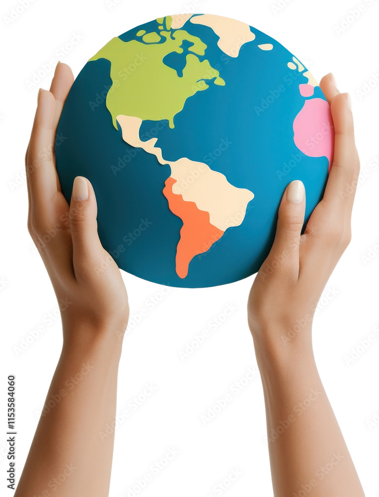 PNG Hands holding a paper earth planet globe topography. PNG Hands holding a paper earth planet globe topography.