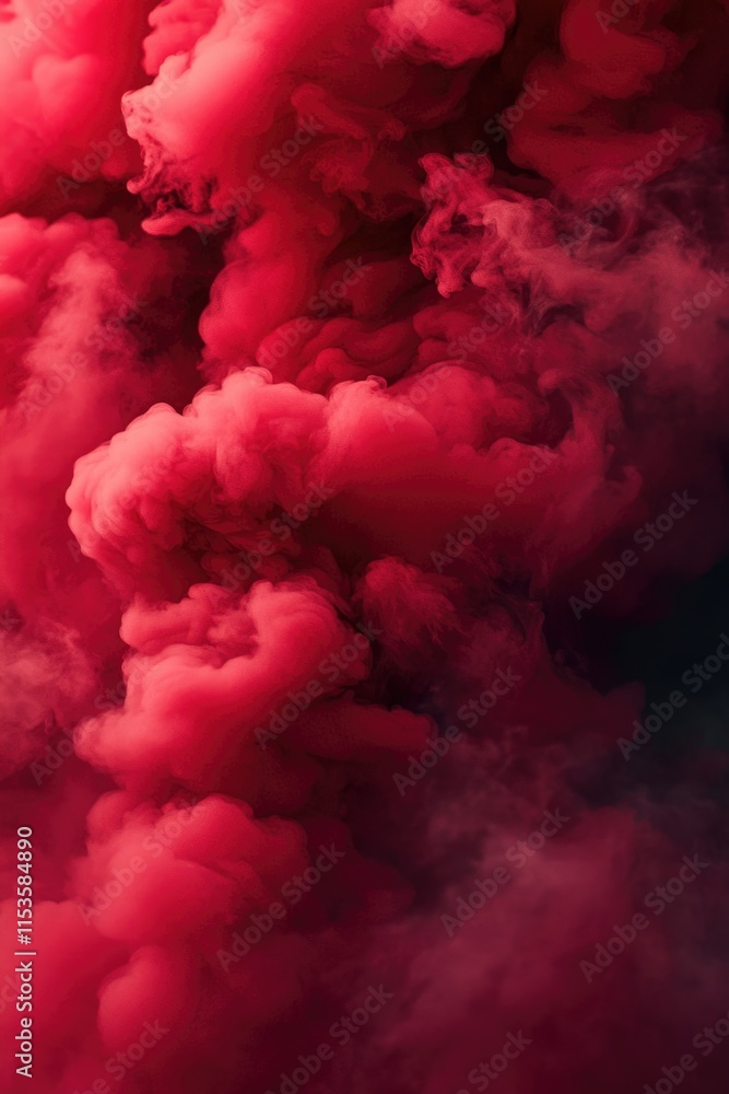 Fototapeta premium Red Cloud of Smoke Close Up