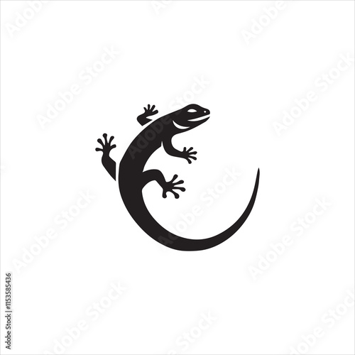 lizard on white