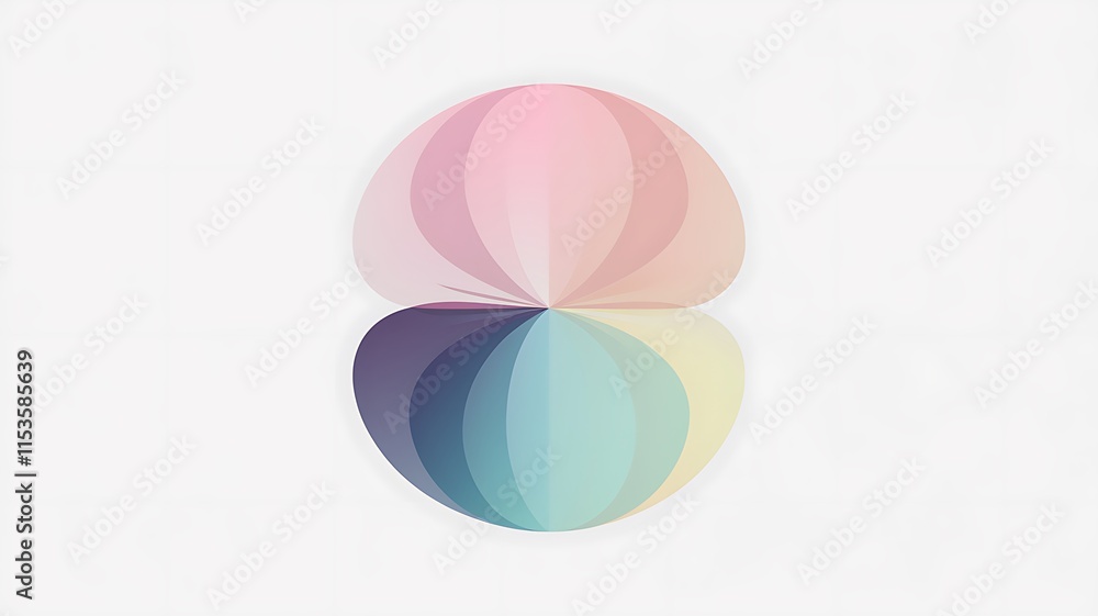 Obraz premium Abstract Pastel Shape Design with Curving Layers