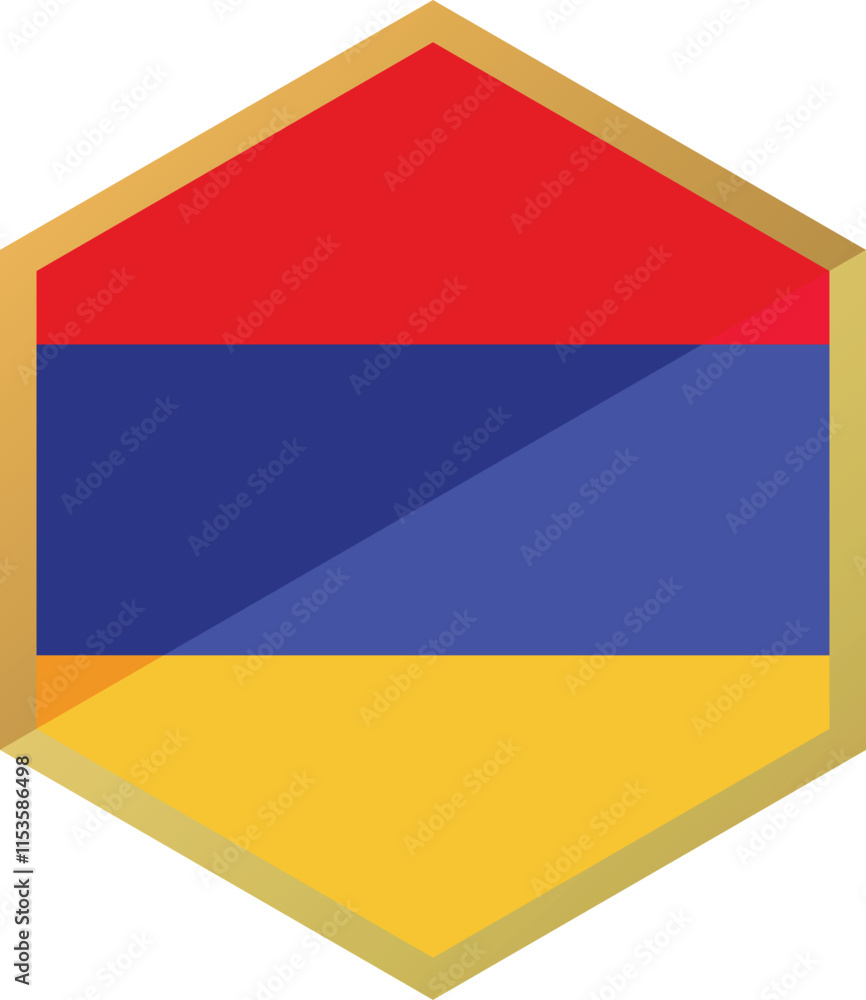 Armenia flag in hexagon shape icon Armenia flag in hexagon shape icon