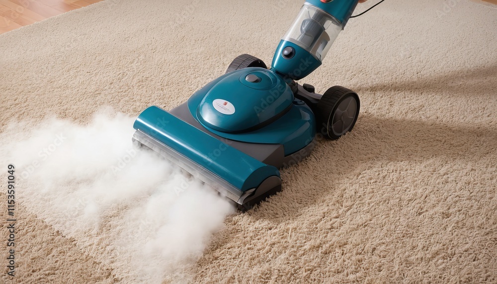 Fototapeta premium Steam Cleaning Carpets for Allergy Relief and Pet Allergen Removal