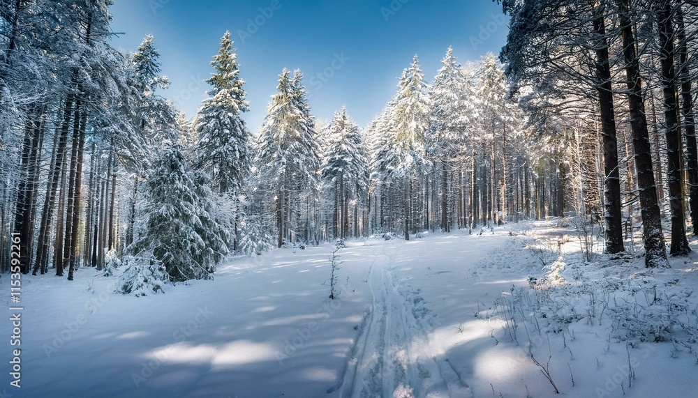 Fototapeta premium snow protected woodland
