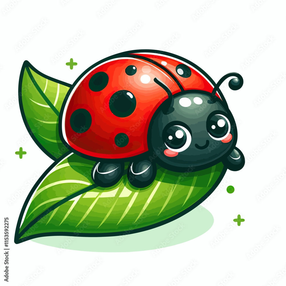 ladybird on a green leaf ladybird on a green leaf