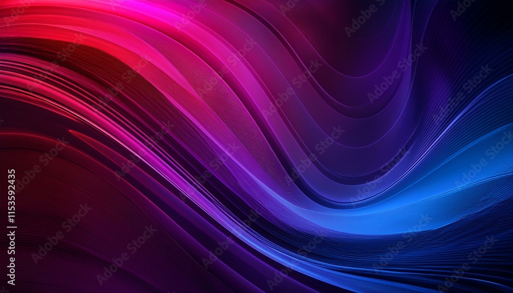 Naklejka premium dark violet blue magenta purple pink burgundy red abstract background texture banner color gradient ombre wave wavy line neon glow template