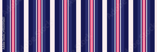 Kingdom lines fabric seamless, apartment textile background stripe. Reel texture vertical pattern vector in blue and lavender blush colors.