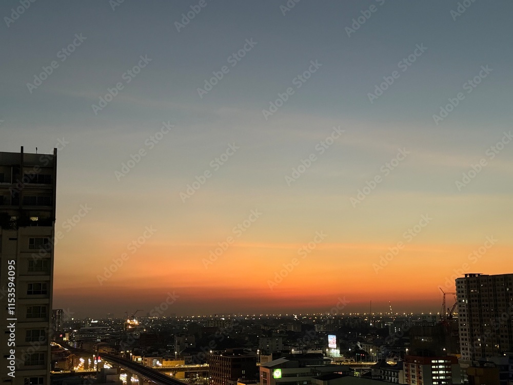 Fototapeta premium sunset over the city