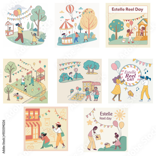 United States holiday. Estelle reel day. vector illustration