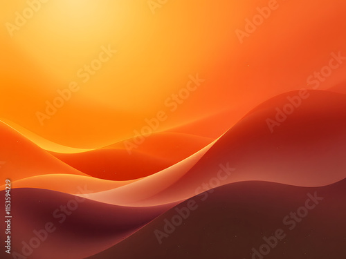 Golden sunset waves, abstract fluid motion.