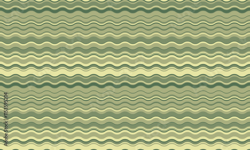 Abstract background with wavy stripes in vibrant colors, creating a rippled, liquid effect. Smooth curves and textured lines add elegance, vitality, and creativity. Ideal for wallpaper or textile.