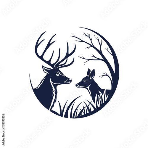 Deer Animal Silhouette Elegant and Timeless Design for Art and Decor photo